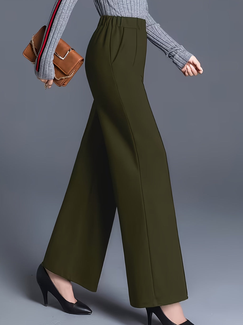 Claudia | High-Waisted Wide-Leg Pants – styled view