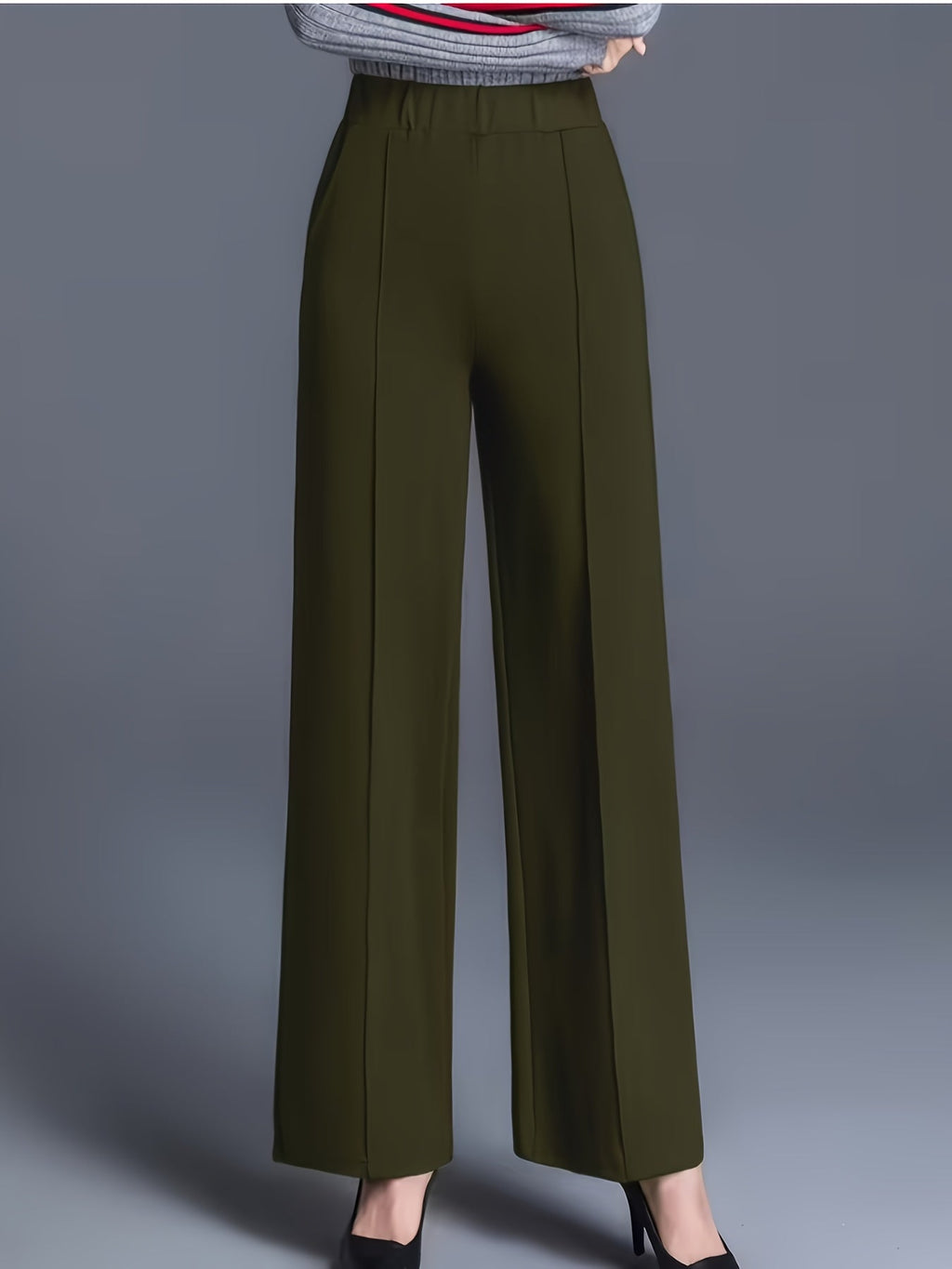 Claudia | High-Waisted Wide-Leg Pants – front view