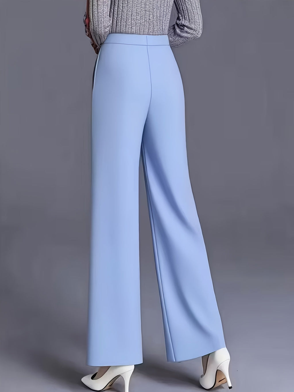 Claudia | High-Waisted Wide-Leg Pants – back view