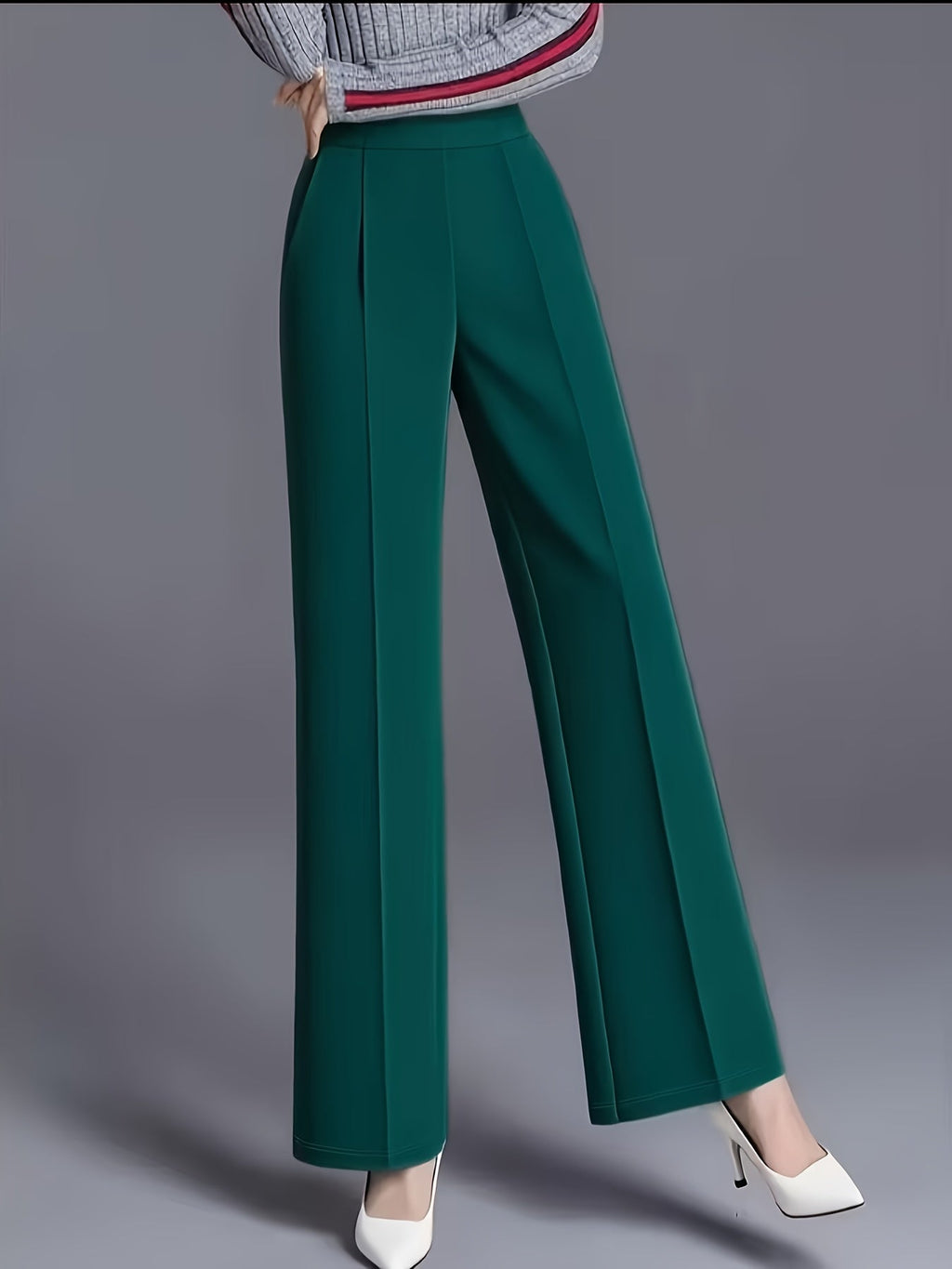 Claudia | High-Waisted Wide-Leg Pants – back view