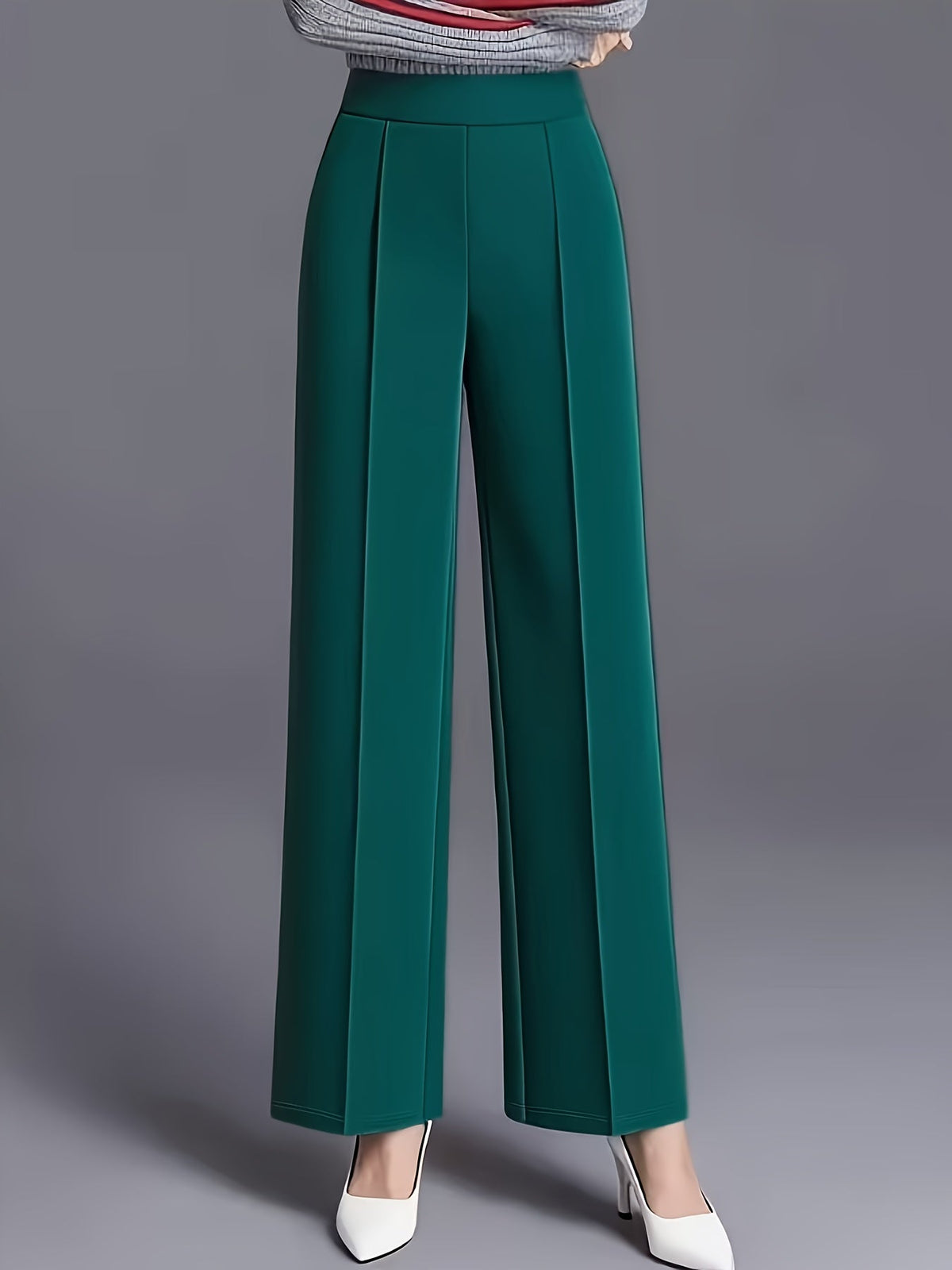 Claudia | High-Waisted Wide-Leg Pants – front view