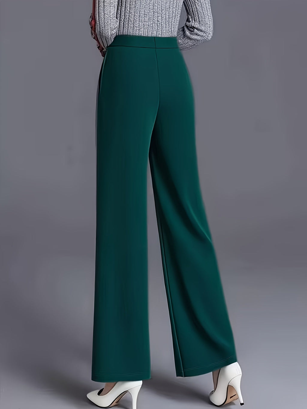 Claudia | High-Waisted Wide-Leg Pants – back view