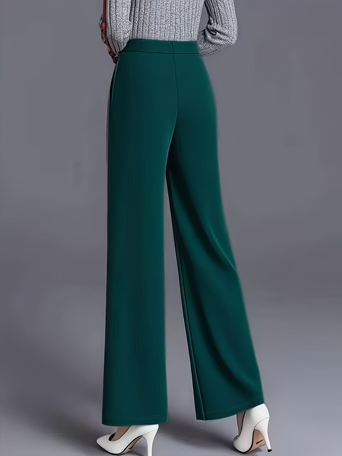 Claudia | High-Waisted Wide-Leg Pants – back view