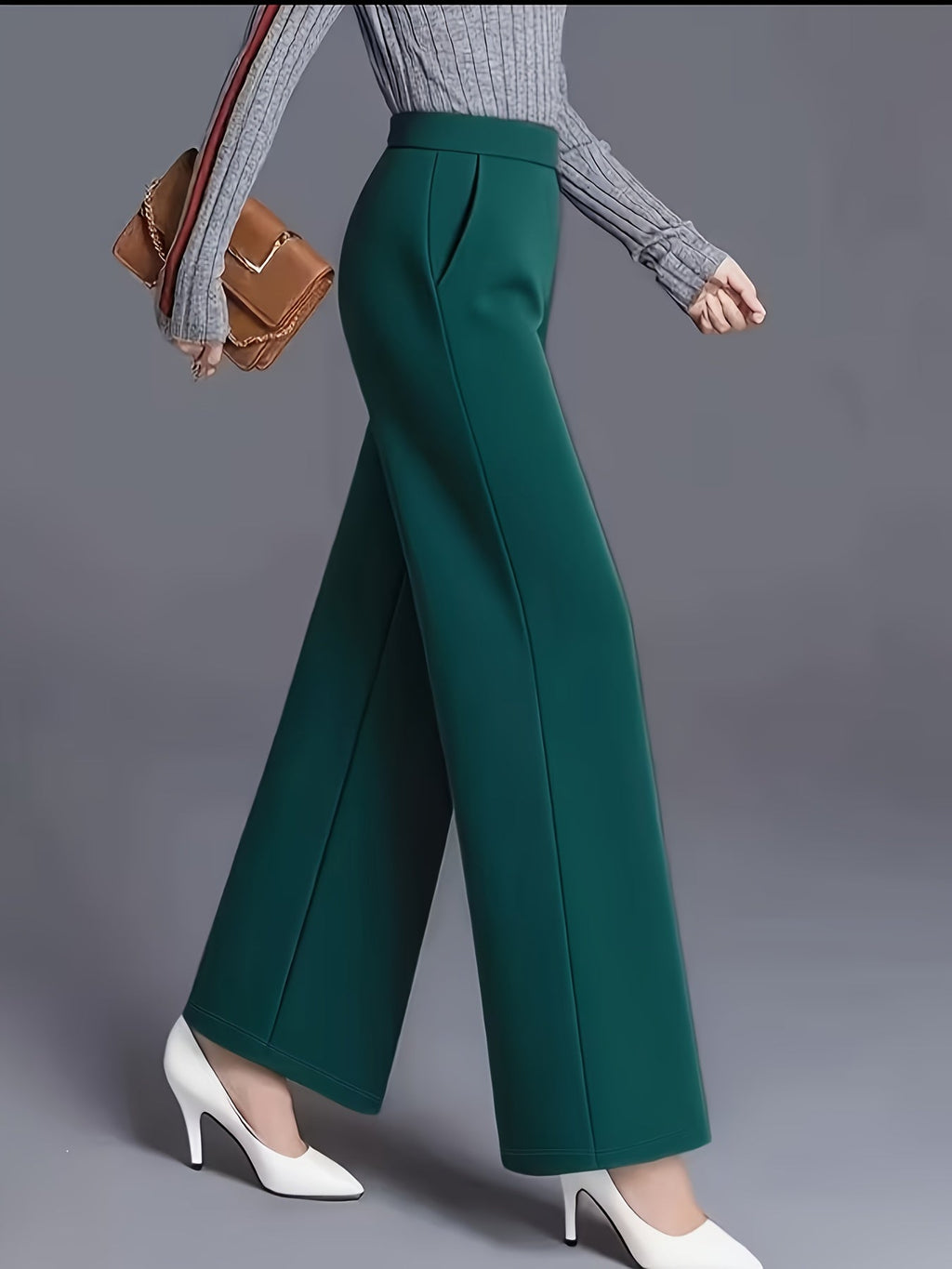 Claudia | High-Waisted Wide-Leg Pants – styled view