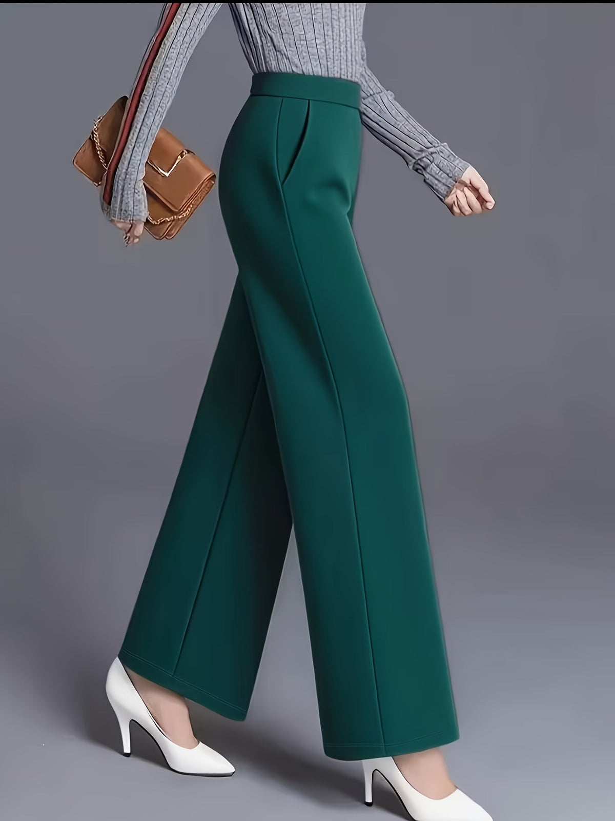 Claudia | High-Waisted Wide-Leg Pants – styled view