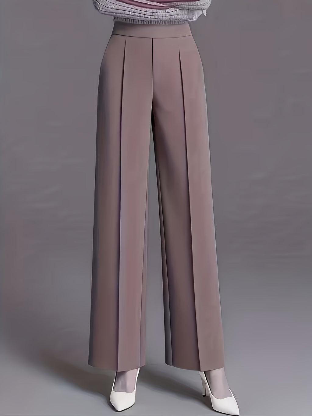 Claudia | High-Waisted Wide-Leg Pants – front view