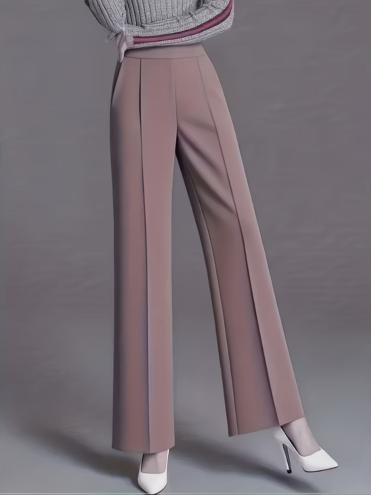 Claudia | High-Waisted Wide-Leg Pants – back view