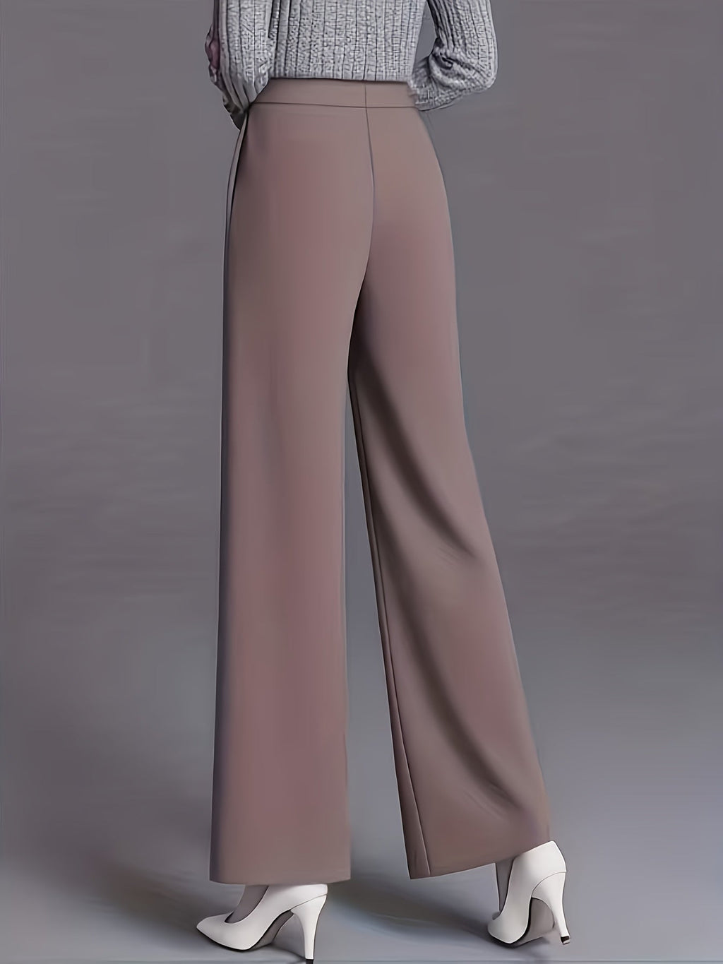 Claudia | High-Waisted Wide-Leg Pants – back view