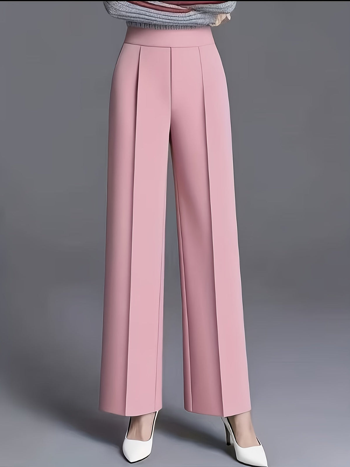 Claudia | High-Waisted Wide-Leg Pants – front view