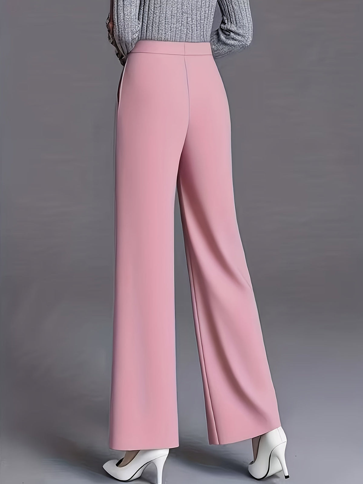 Claudia | High-Waisted Wide-Leg Pants – back view