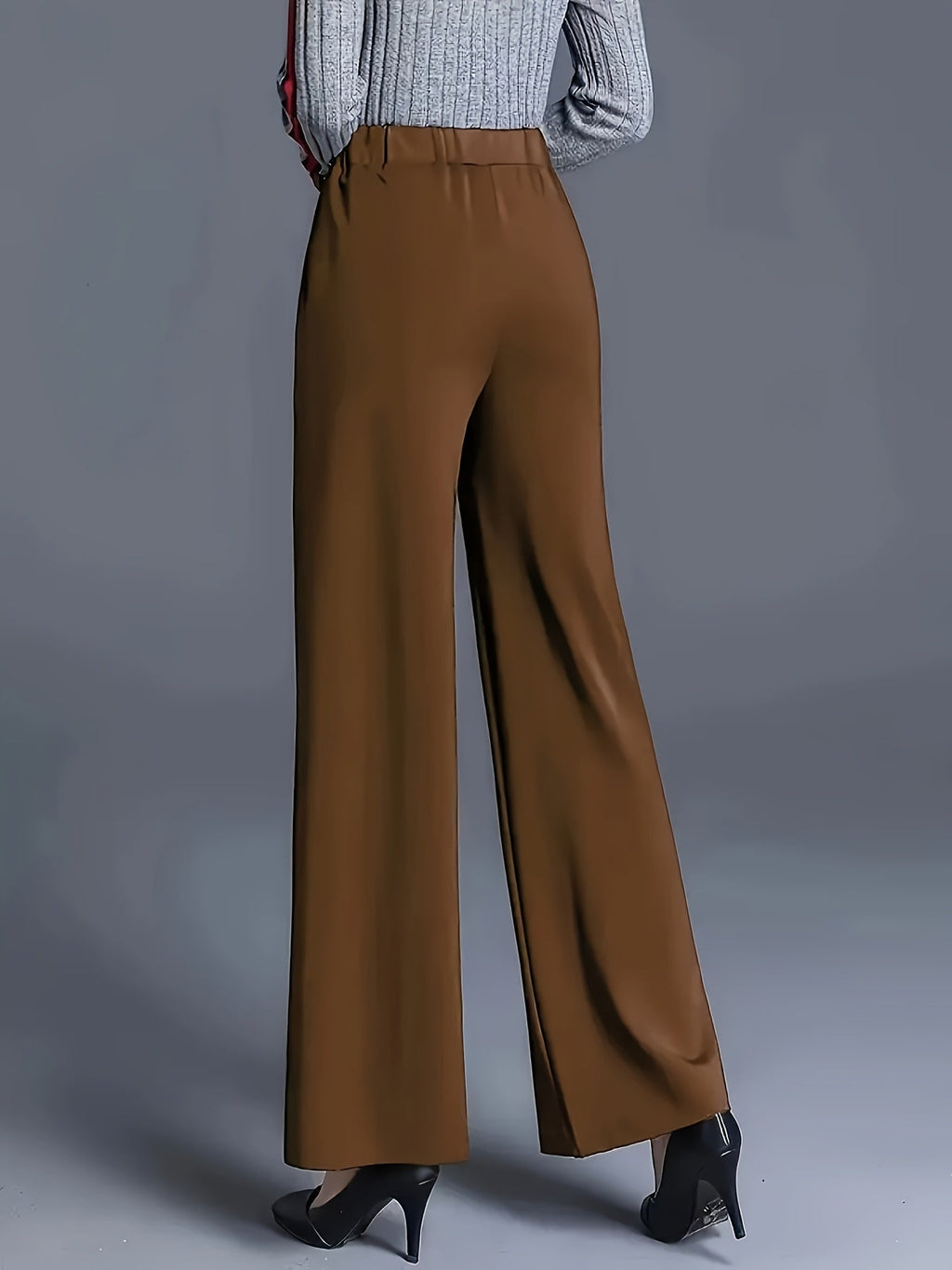 Claudia | High-Waisted Wide-Leg Pants – back view