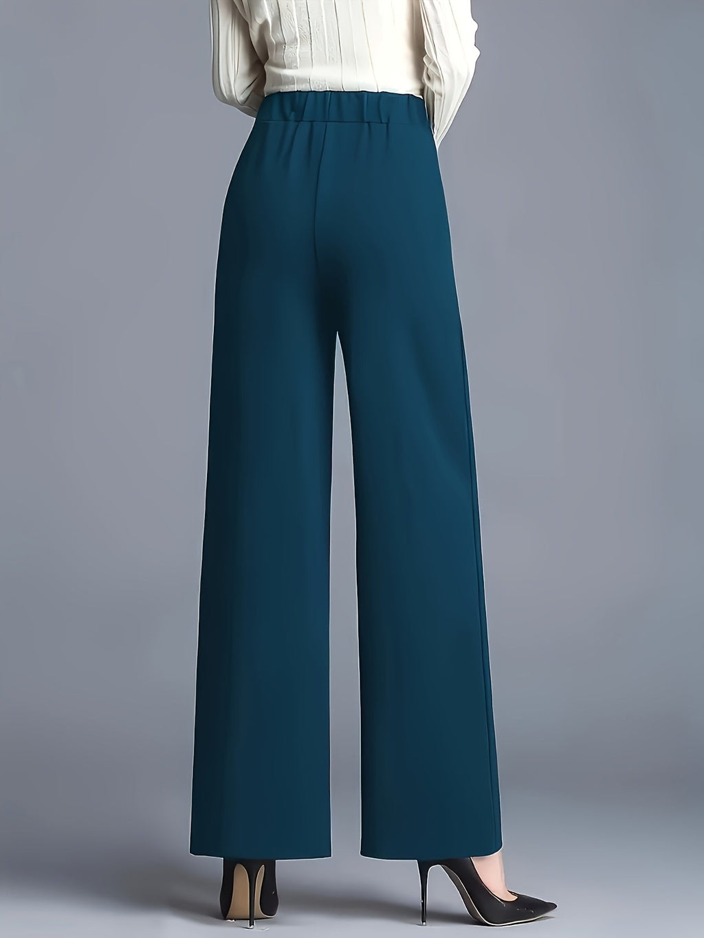 Claudia | High-Waisted Wide-Leg Pants – front view