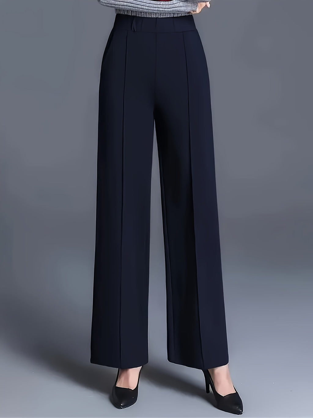 Claudia | High-Waisted Wide-Leg Pants – front view