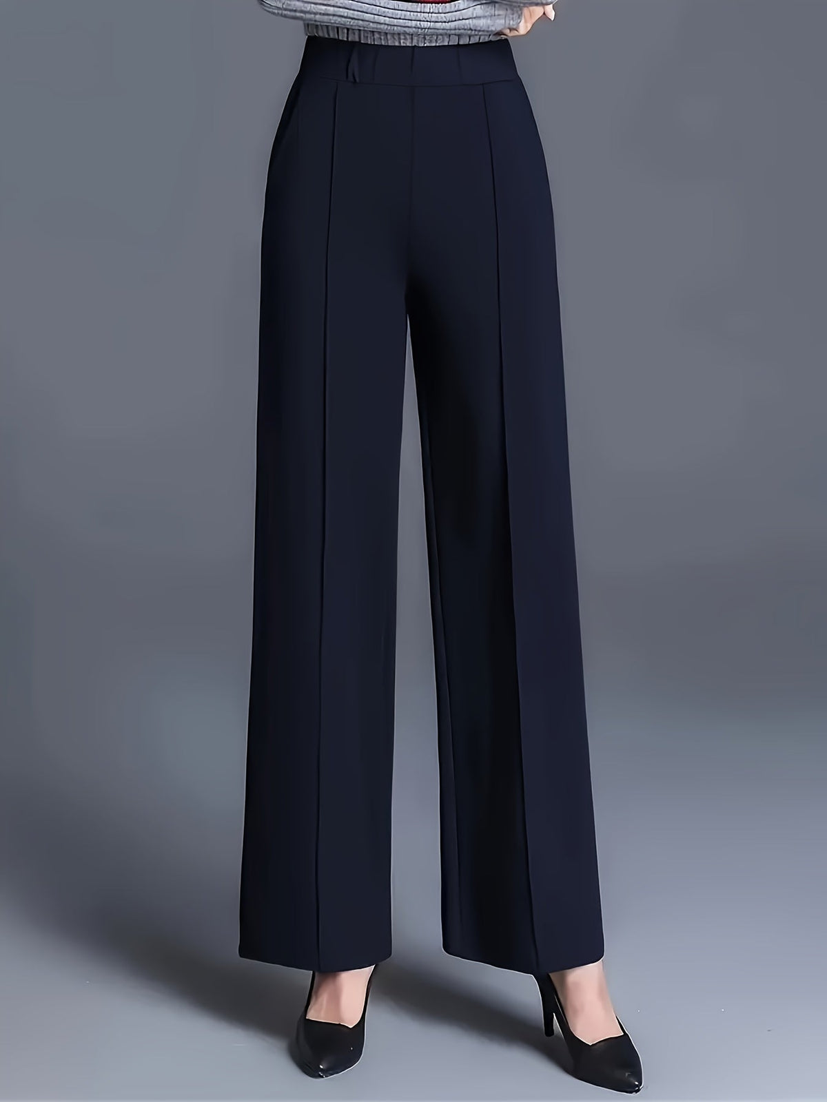 Claudia | High-Waisted Wide-Leg Pants – front view