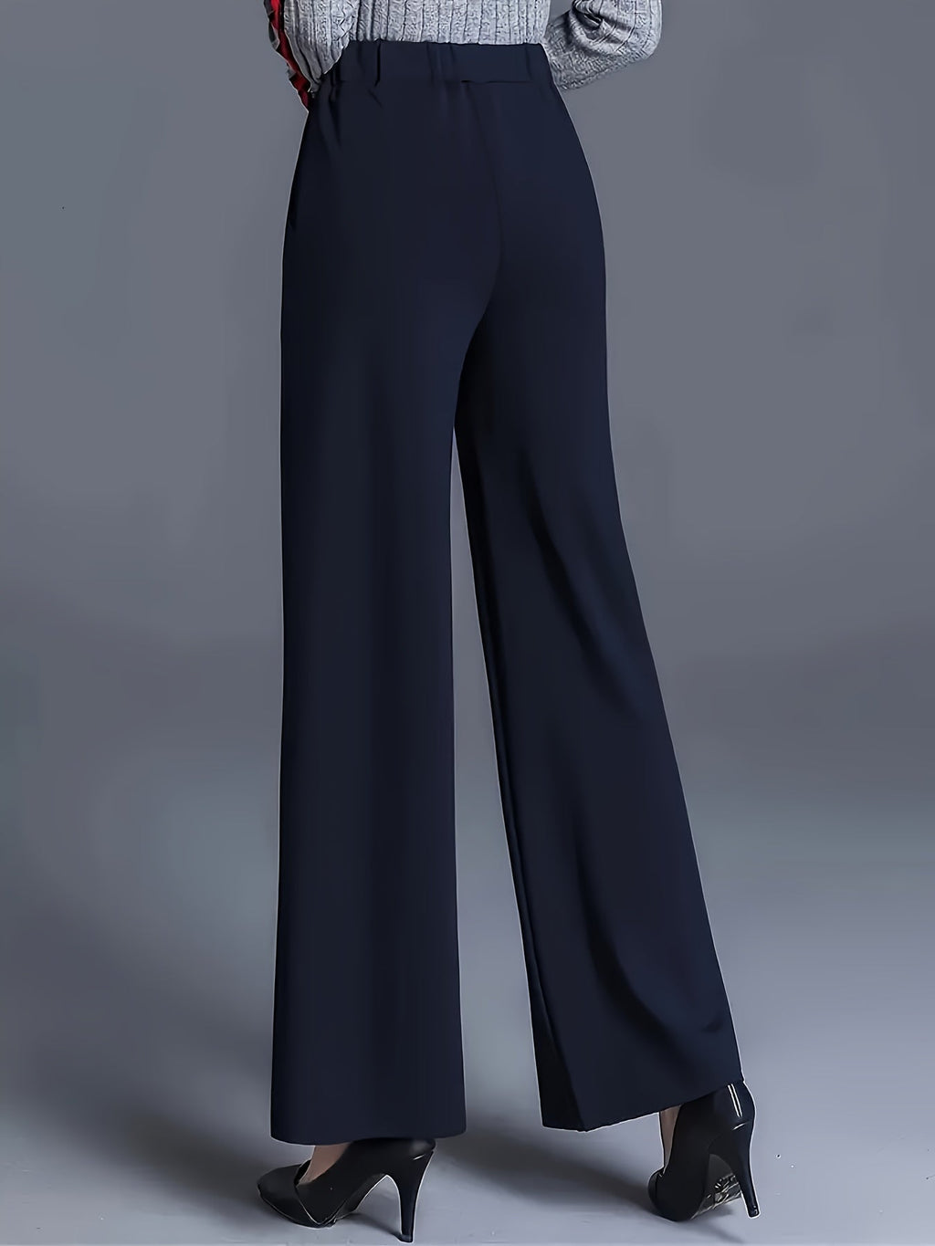 Claudia | High-Waisted Wide-Leg Pants – back view