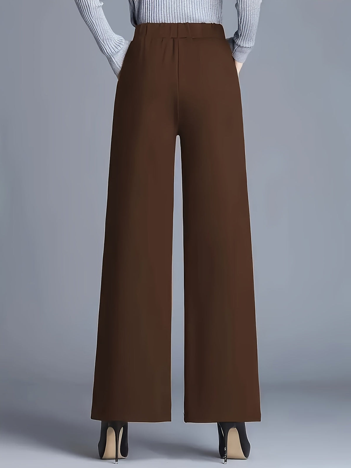 Claudia | High-Waisted Wide-Leg Pants – back view