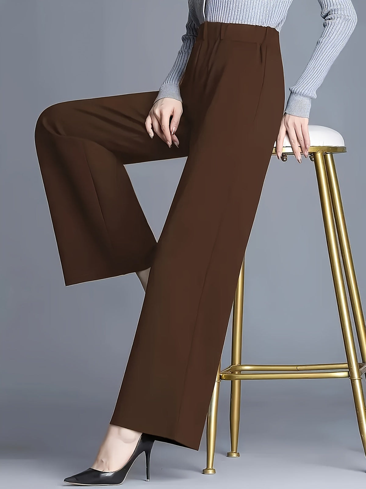 Claudia | High-Waisted Wide-Leg Pants – styled view