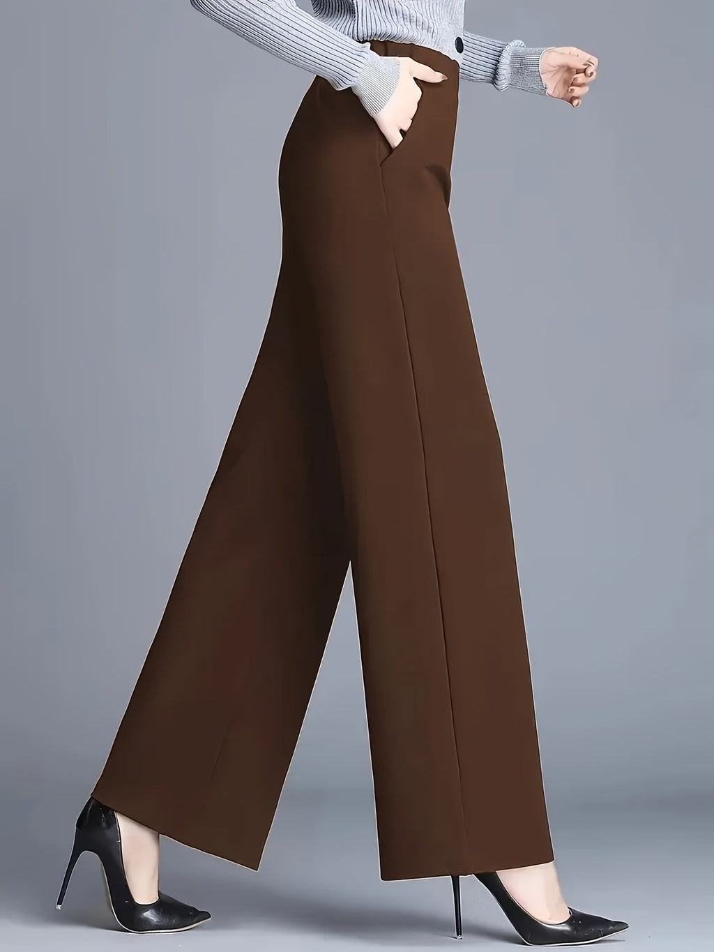 Claudia | High-Waisted Wide-Leg Pants – styled view