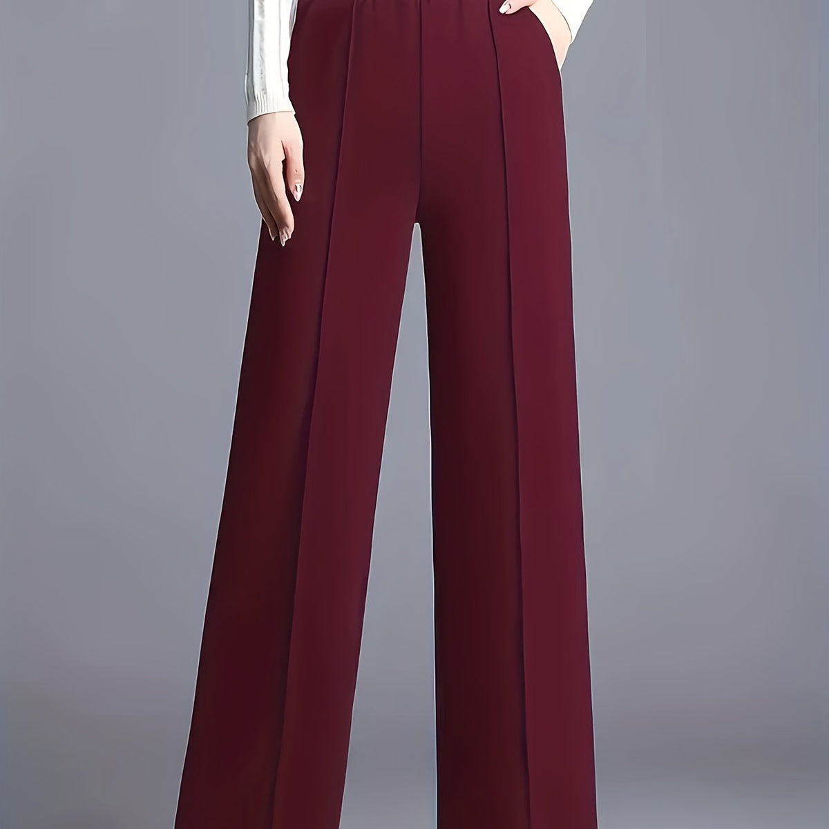 Claudia | High-Waisted Wide-Leg Pants – front view