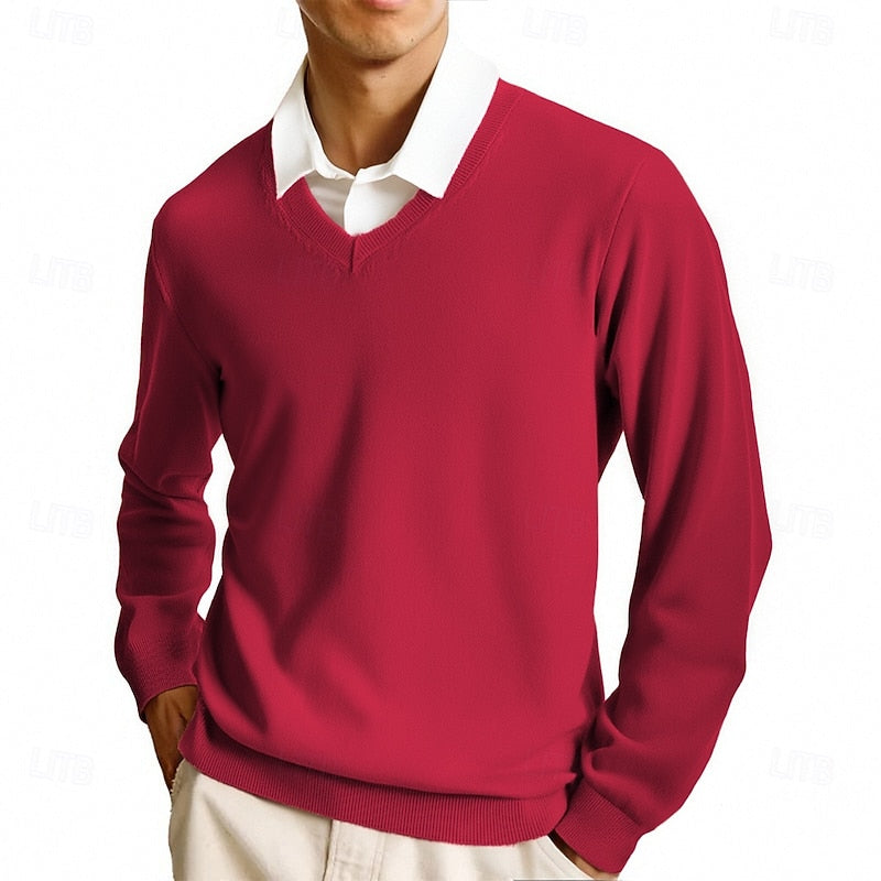 Clayton | Classic V-Neck Sweater – front view