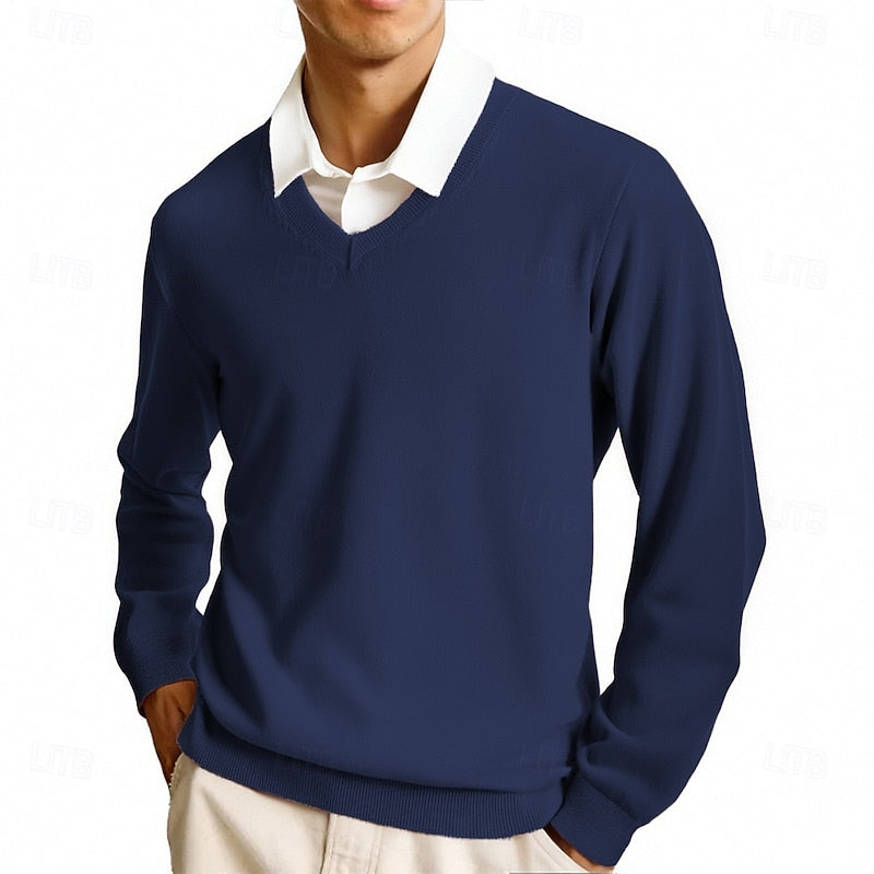 Clayton | Classic V-Neck Sweater – front view