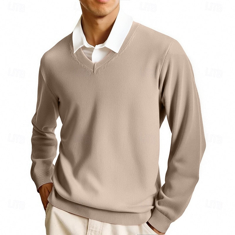Clayton | Classic V-Neck Sweater – front view