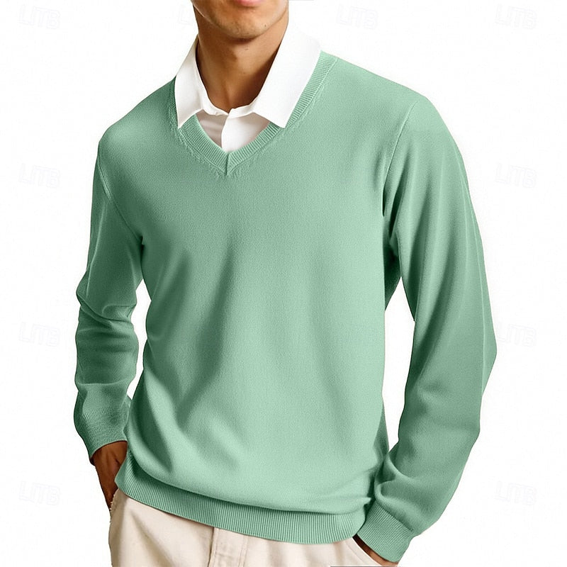 Clayton | Classic V-Neck Sweater – front view