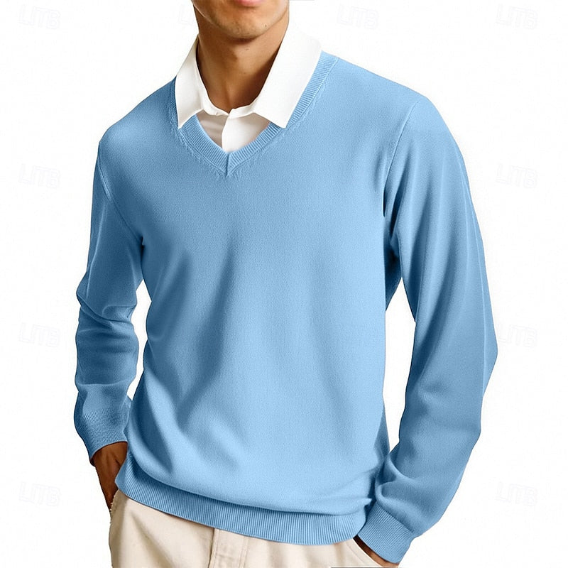 Clayton | Classic V-Neck Sweater – front view