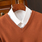 Clayton | Classic V-Neck Sweater – close-up
