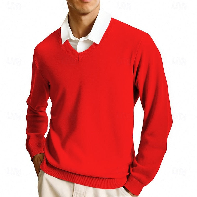 Clayton | Classic V-Neck Sweater – front view