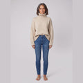 Cleo Cozy Turtleneck Sweater in beige – front view
