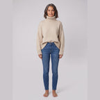 Cleo Cozy Turtleneck Sweater in beige – front view