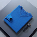 Clifford | Refined V-Neck Sweater – styled view