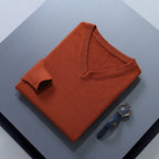 Clifford | Refined V-Neck Sweater – styled view