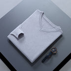Clifford | Refined V-Neck Sweater – styled view