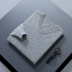 Clifford | Refined V-Neck Sweater – styled view