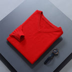 Clifford | Refined V-Neck Sweater – styled view