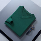 Clifford | Refined V-Neck Sweater – styled view
