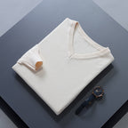 Clifford | Refined V-Neck Sweater – styled view