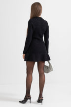 Colette Jewel Button Tweed Mini Dress – back view