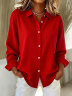 Connie Elegant Flowing Blouse by Vera Noir – detail view