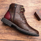 Connor Patchwork Ankle Boots – front view