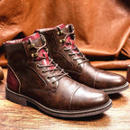 Connor Patchwork Ankle Boots – back view