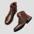 Connor Patchwork Ankle Boots – side view