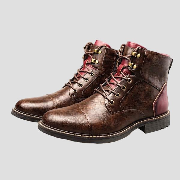 Connor Patchwork Ankle Boots – front view