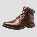 Connor Patchwork Ankle Boots – back view