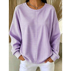 Corinna Panelled Stripe Oversized Sweatshirt – front view