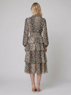 Cosette | Lightweight Chiffon Midi Dress by Vera Noir – back view