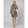 Cosette | Lightweight Chiffon Midi Dress by Vera Noir – in leopard