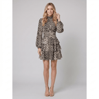 Cosette | Lightweight Chiffon Midi Dress by Vera Noir – in leopard
